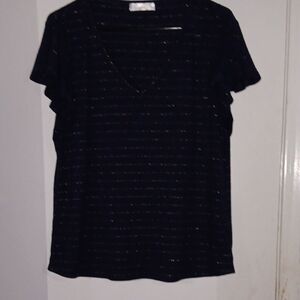 89th & Madison Black Short Sleeve T-Shirt Classic Crew Neck